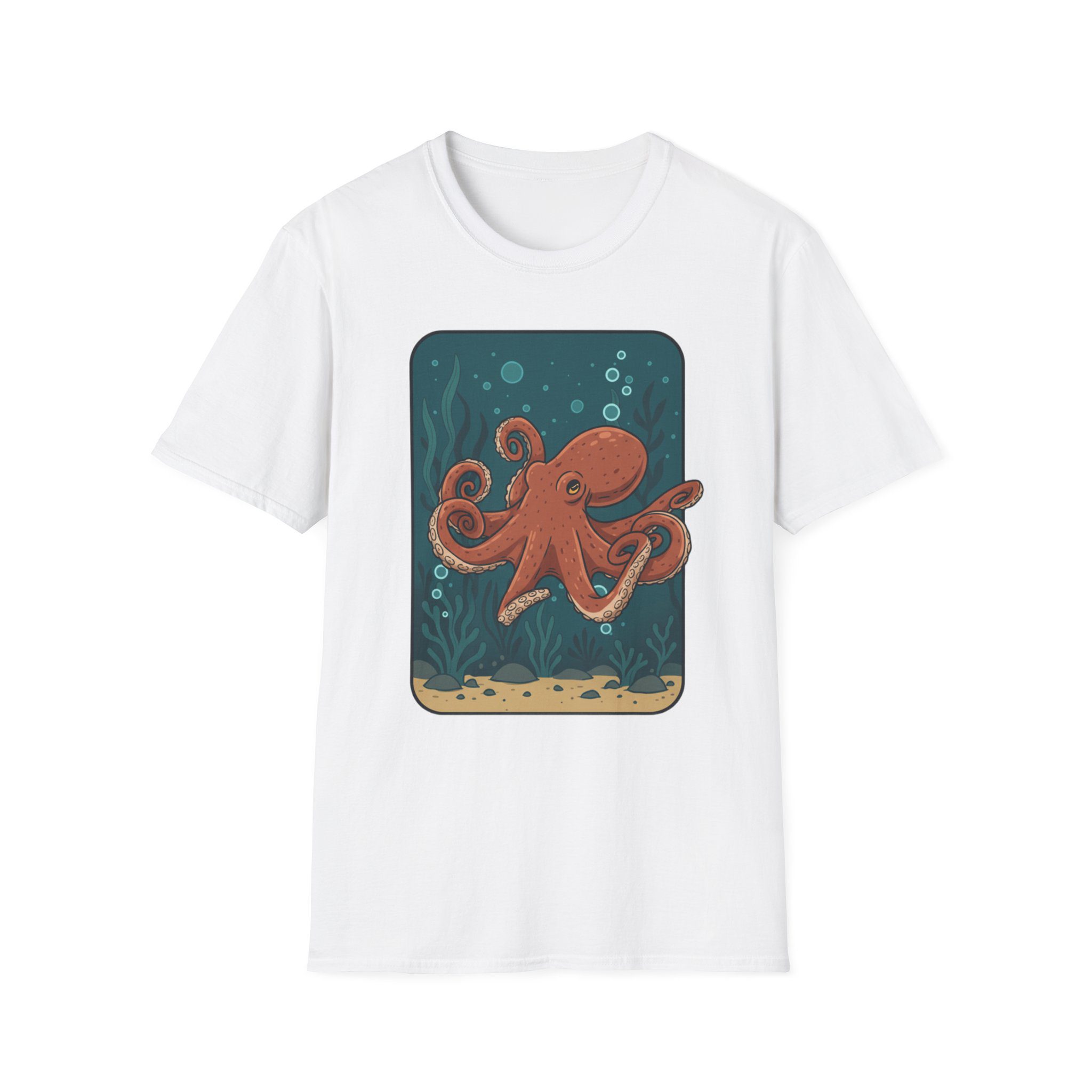 Octopus Illustration T-Shirt — Cute Underwater Sea Creature Tee