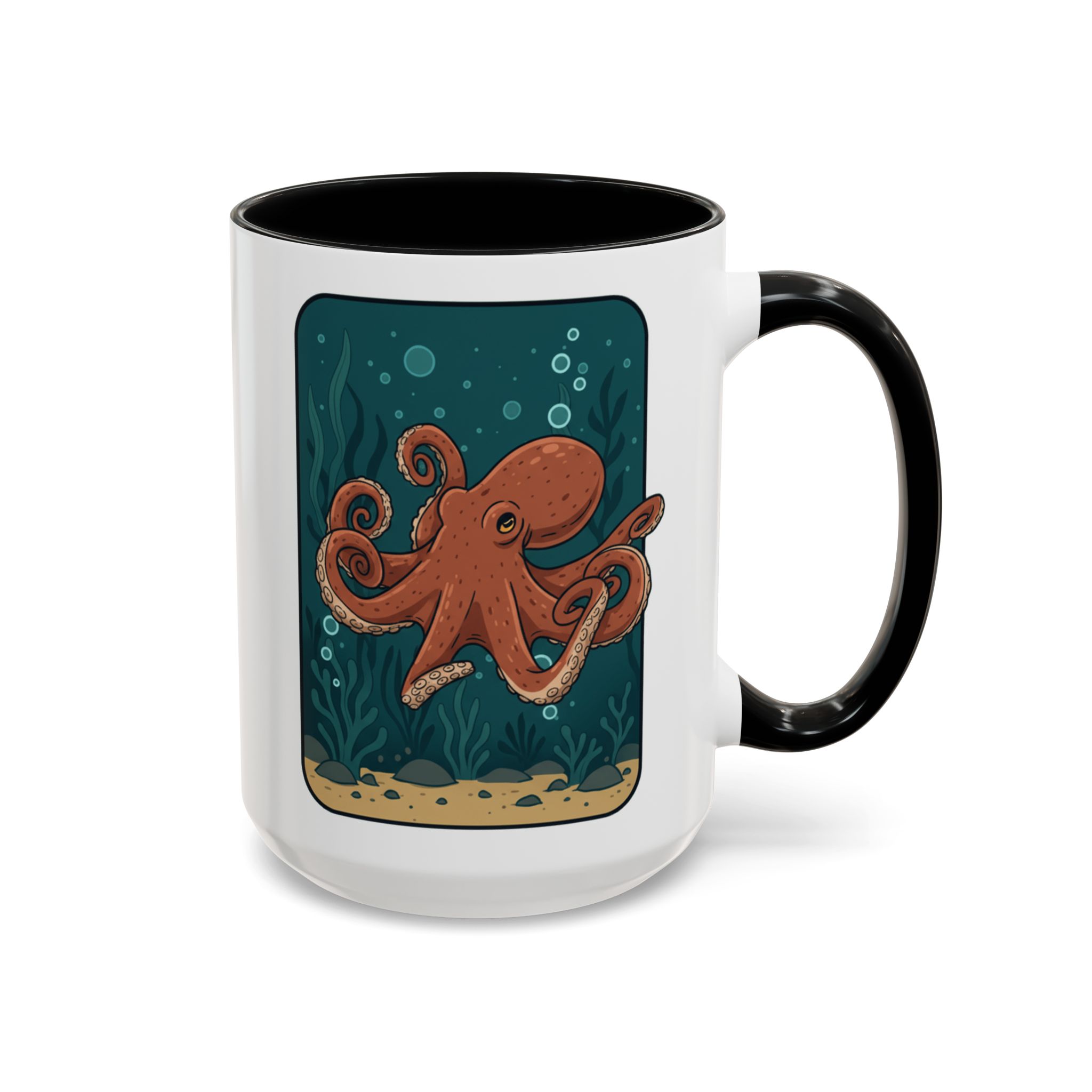 Octopus Ocean Coffee Mug — Cute Sea Creature Accent Mug (11/15oz)